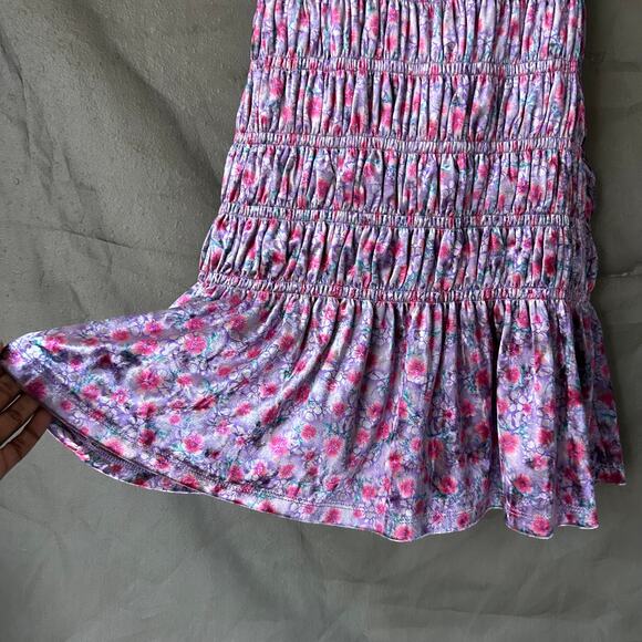 English Factory Purple Floral Smocked Mini Dress Size Small - Picture 4 of 9